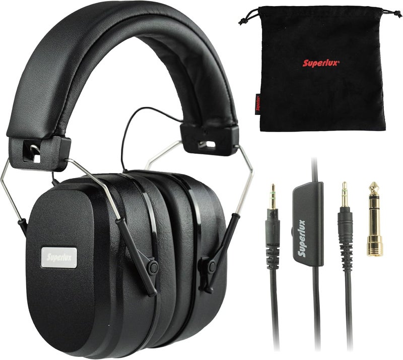 Superlux HD667 Professional Drummer Isolation Headphones Wired - 32 Ω Over Ear Headphones with Noise Cancelling, Closed Back, Noise Reduction for Ear Protection Recording Monitoring Guitar Keyboard - Image 1